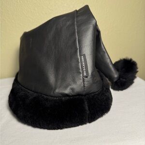 Black Leather Santa Hat